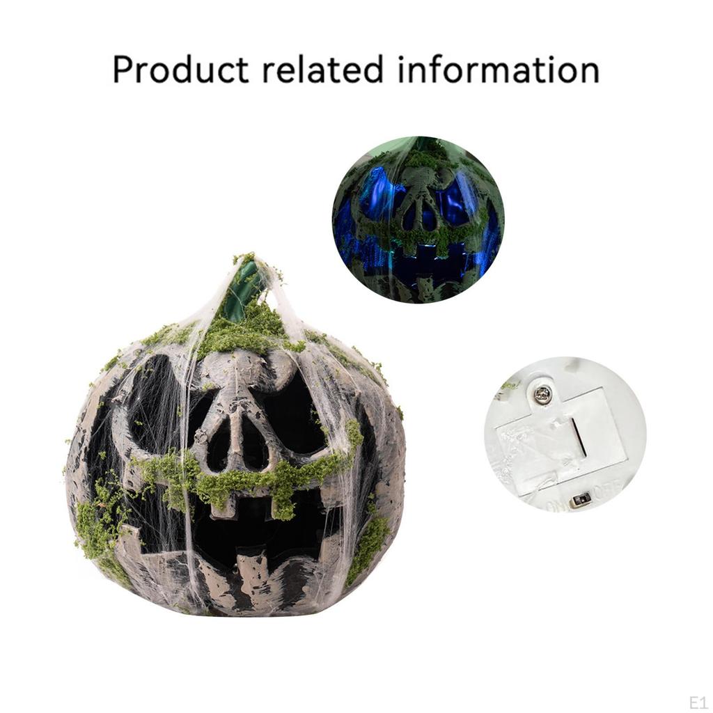 Halloween Pumpkin Lantern Scary Scene Props Easy to Use Light Ornament for Outdoor Indoor