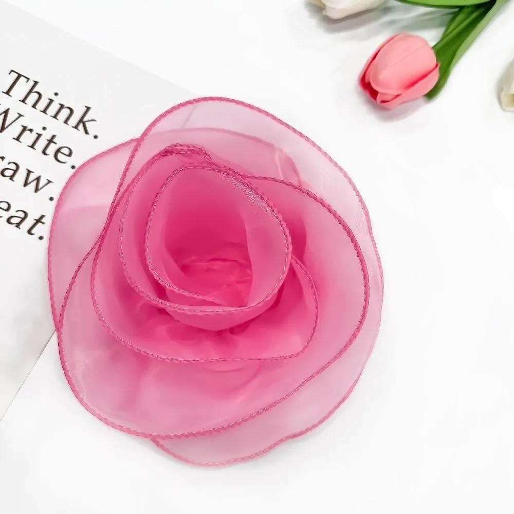 Multi-layer Organza Large Flower Patch Chest Flower Handmade Clothing Patch Brooch Accessories 3D Clothes Appliques Sewing