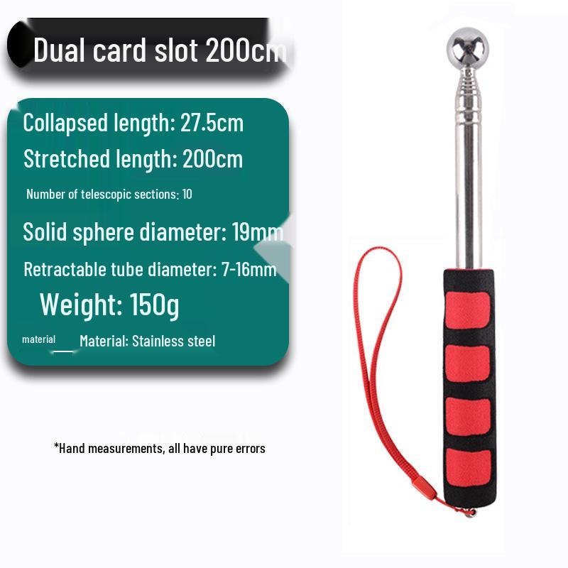 Telescopic Sound Hammer Tile Inspection Tool with Double Slot (98cm/115cm/128cm)