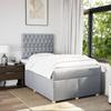 Vidaxl Letto Continentale Con Materasso, Grigio Chiaro, Tessuto 120X200 Cm