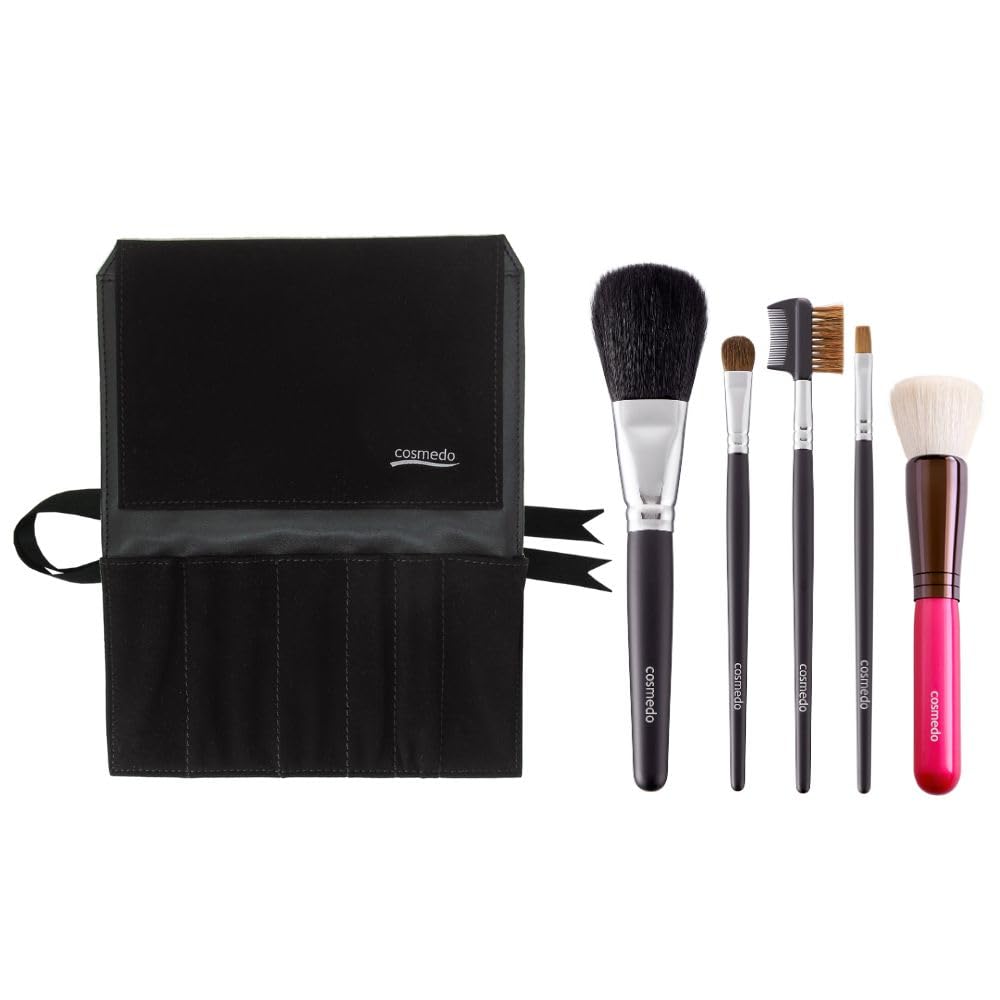 

Takumi no Makeup Brush Cosmedo Kumano Brush Makeup Brush Set Starter Set Plus Makeup Brushes with Brush Black (5 Case) S505-C04K