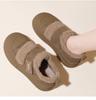 2024 Women's Thick-Soled Genuine Leather Fur Sneakers - Winter Warm, Velvet-Lined, Outdoor Sports Shoes