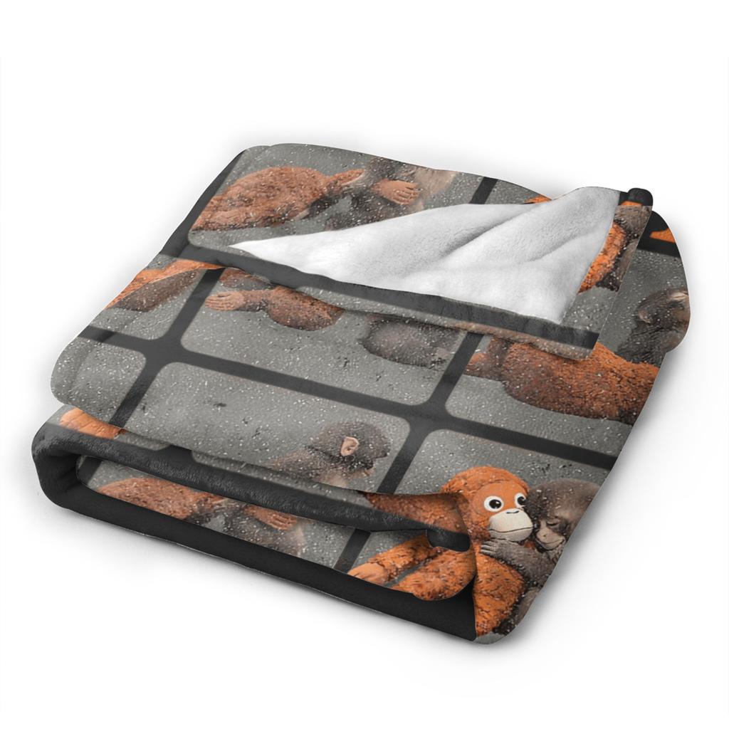 Soft Bedding Throws Travel Monkey Punch Blanket Flannel Bedspread For Bedroom Trend Sofa Bed Cover
