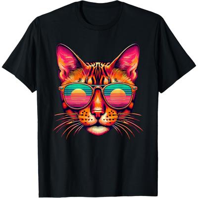 Retro Sunglasses Bengal Cat T-Shirt