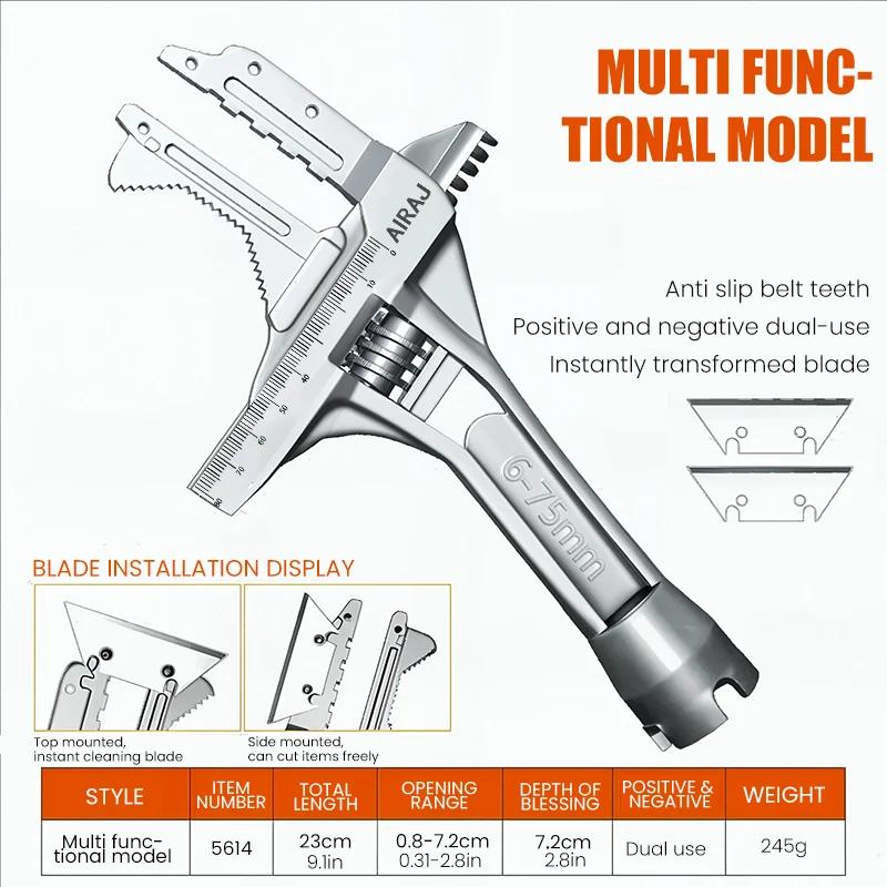Removal Tool Bathroom Adjustable Wrench, Small Space Multifunctional Wrench, Bathroom PipeNut
