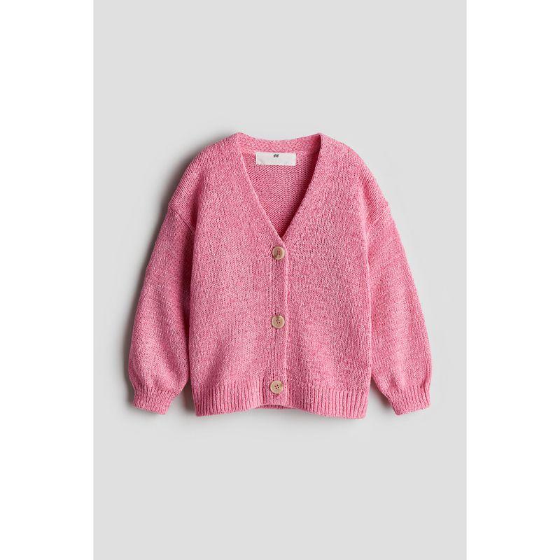 

HM Детская одежда Девочки Свитер Летний Повседневный и Удобный V-образный вырез Милый Базовый Вязаный Кардиган 1236362