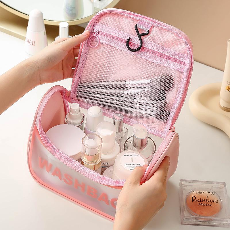 Waterproof Travel Makeup Bag Organizer with Hook - Portable Fragrance Style Handbag