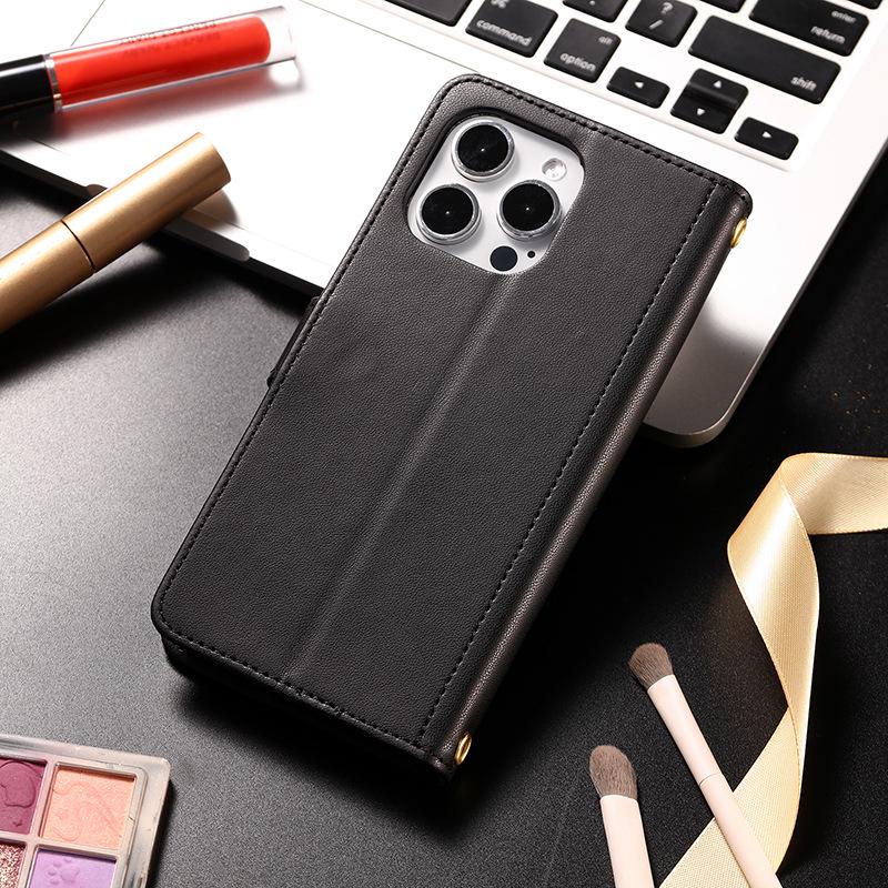 VIVO Lederhülle: Magnetisches Flip-Cover mit Kartenfächern für Samsung, Xiaomi, Huawei, iPhone