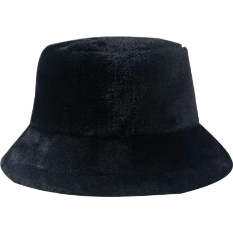 Faux Fur Winter Bucket Hat for Women Girls Fuzzy Soft Warm Hat Women's Furry Rave Fisherman Cap for Casual Trips Sports Skiing