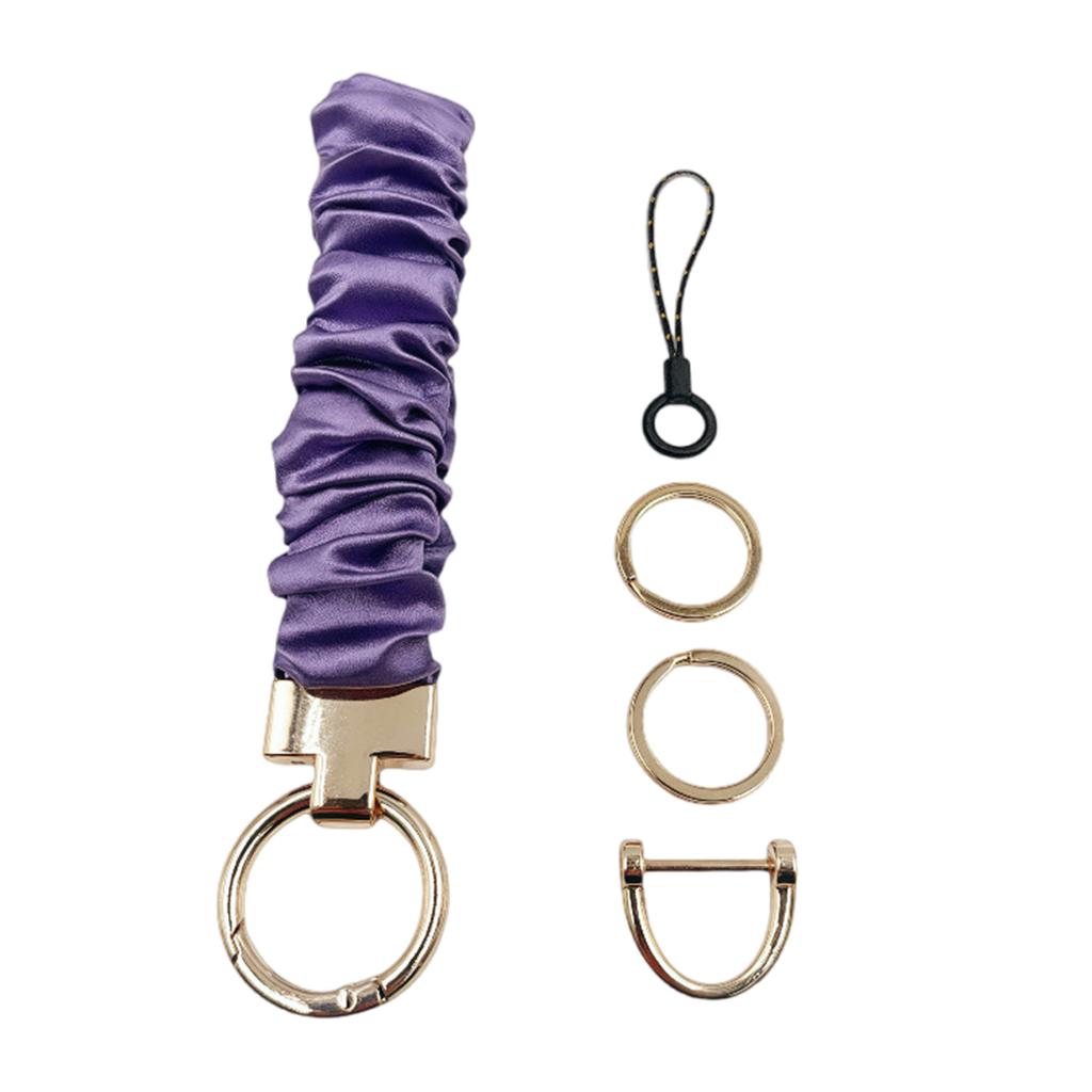 Multi Functional Zinc Alloy Keychain Hair Tie Phone Strap With Stylish Fabric Scrunchie Key Holder For Everyday Carry