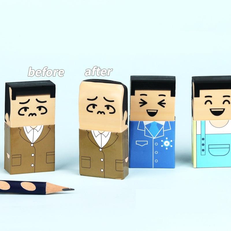 4 buc Gume de șters Unchiul Chel Gume de șters Noutate de la Păros la Chel, Gume de șters pentru Creion Instrumente de Curățare Rechizite de Birou Școlare