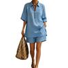 Cross-border Amazon 2026 popular women's casual suit, top and shorts two-piece suit, zipper waist