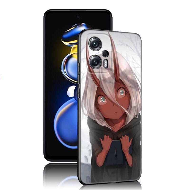 Anime Zero Two Darling Black Silicone Phone Case For Xiaomi POCO X3 X4 NFC F5 M3 M4 M6 X5 X6 Pro F3 F4 GT 5G C55 C65 M5