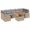 Garden Sofa Set with Storage 8 Pcs Beige Poly Rattan