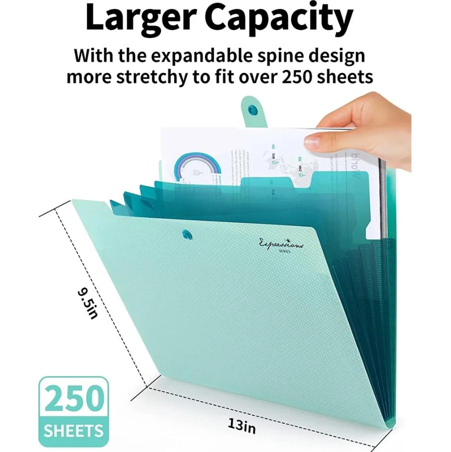 1 szt. Folder akordeonowy formatu A4 5 kieszeniowy Folder na dokumenty Organizer na papier do szkoły biura