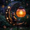 Luce a paletto da giardino per Halloween con design a zucca e luna per decorazione esterna