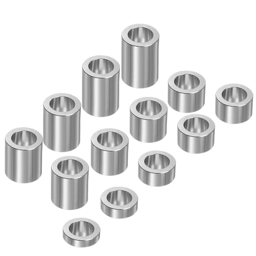 

uxcell 13pcs Axle Reducer Spacer 1-1/8 Wheel Spacer Bushing Adapter for 3/4 Axle for Motorcycle Bench Grinding Wheels (CNC Aluminum)