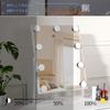 FENCHILIN Hollywood Mirror Tabletop Mirror with 9 LED Bulbs, 10x Magnification, Three Lighting Modes, Adjustable Brightness, 360 Degree Rotation, Self