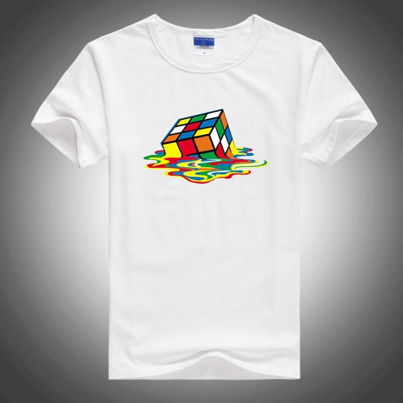 Fashion Big The Bang Theory Shelton Rubiks Cube Men Short Sleeve Tshirts
