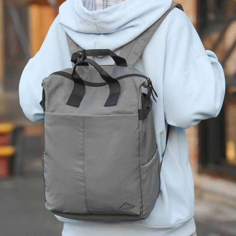 Solid Color Backpack Men's Large Capacity Backpack Women's Computer Bag Student Schoolbag