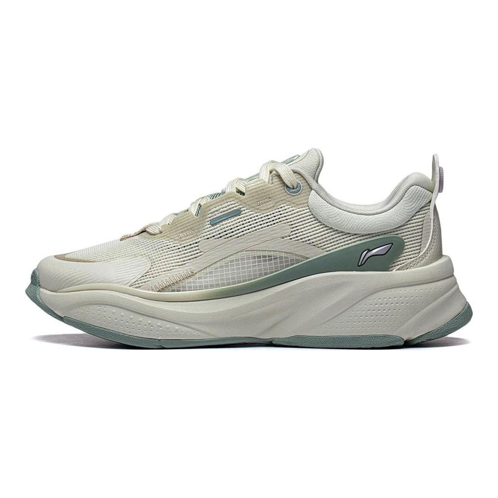 Li Ning Weiche Rutschfeste Wasserdichte Low-Top Freizeitschuhe Damen Sneaker Grün AGLT052-2