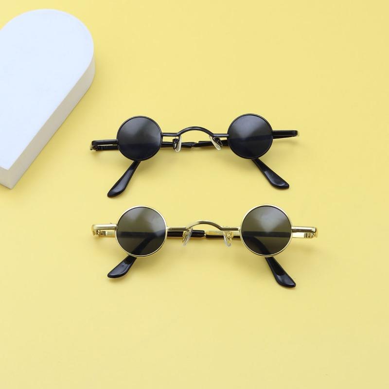 Vintage Small Frame Circular Shape Sunglasses Women'S Brand Designer Metal Sun Glasses Men'S Outdoor Hip-Hop Eyewear Uv400