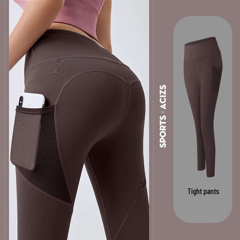 Peach Butt Seamless High Waist Yoga Leggings with Mesh Pockets
