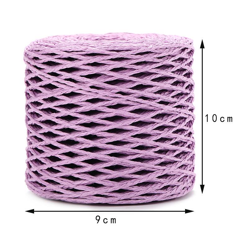 200 Meter Natural Raffia Straw Yarn For Hand Knit Crochet Summer Straw Hat Handbag Cushion Baskets Knitting 2mm Colorful Threads