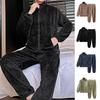 Women Pajamas Set Thicken Sleepwear Winter Coral Fleece Warm Home Wear High Collar