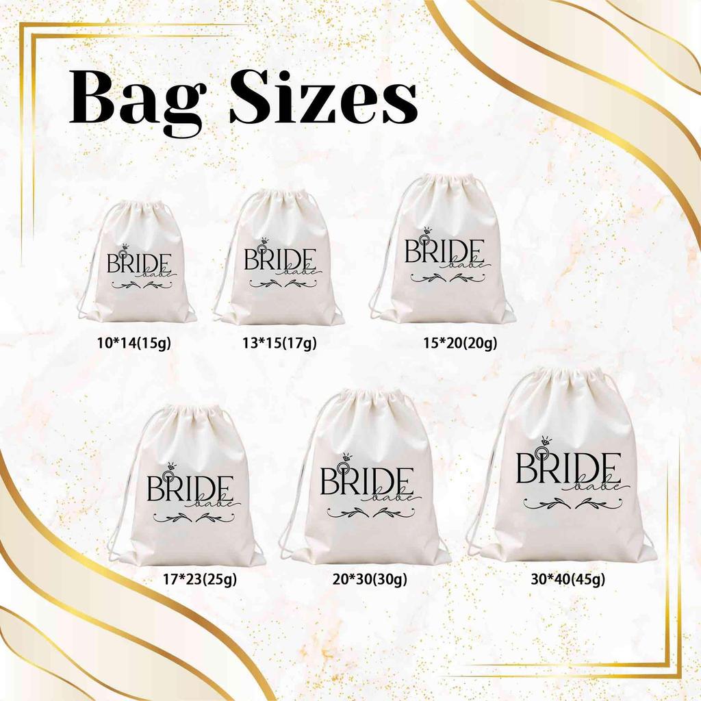 Bride, Babe, Linen Bundle Pockets, Wedding Party Decorations, Bridal Souvenirs, Storage Bags, Wedding Supplies, Available In Various Sizes