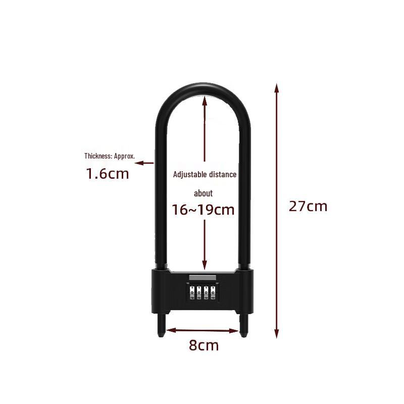 Qingwa Extended U-Shaped Glass Door Lock