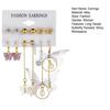 6 Pairs Dangle Earrings Long Tassel Shiny Rhinestone Asymmetrical Bright Luster All-match Decoration Gift