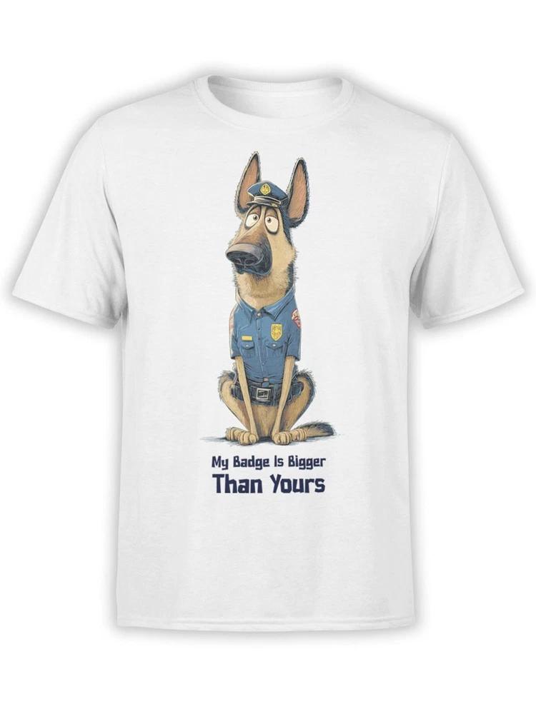 Fantucci Badge Alpha TShirt Funny Gerunisex Shepherd Police Dog Tee For Unisex S
