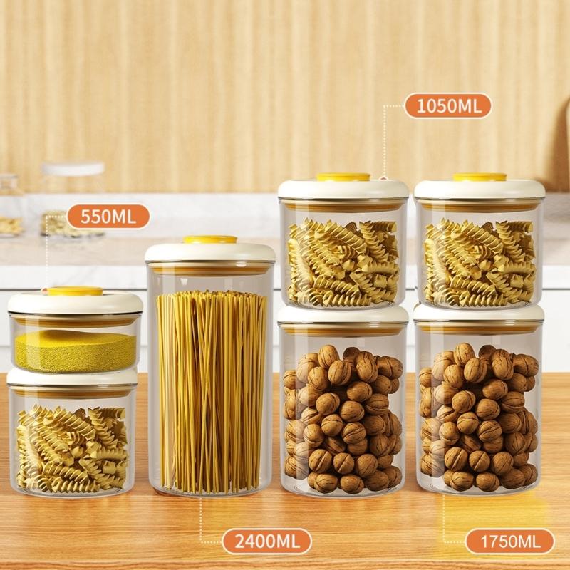 Stackable Kitchen Storage Container Press Lid Vacuum Seal Technology Space Efficient Designs for Food Preservation