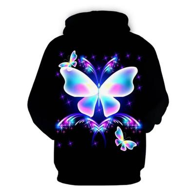 Prachtige sweatshirts met vlinderprint voor dames Mode hoodies Zwart sweatshirt