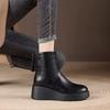 Real soft leather spring and autumn retro fashionable and comfortable short boots new round head thick sole heightening single boots
