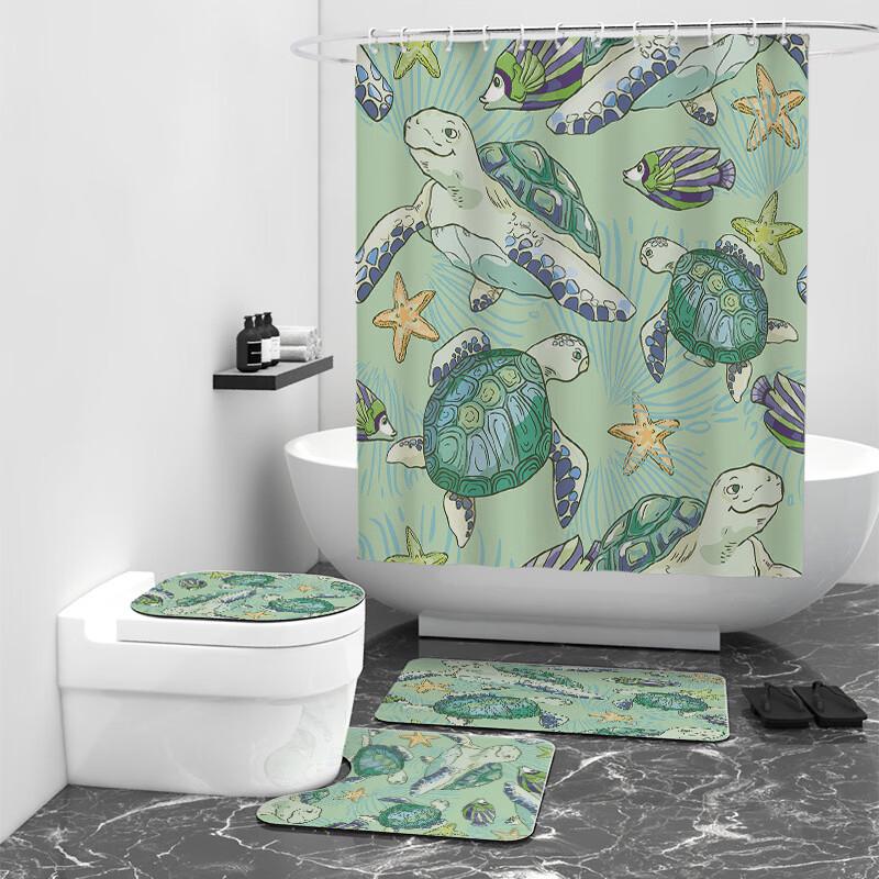 LISM Anti-mold Waterproof Shower Curtain Set