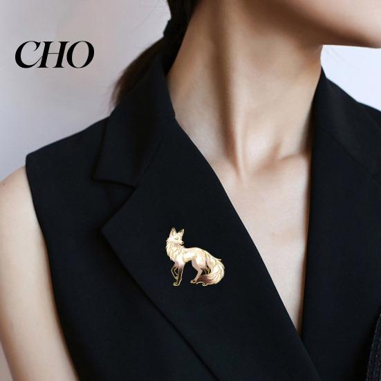 Sweaters Badge Brooch Pin Cartoon Fox Design Zinc Alloy UV Jewelry Printing Suits Coats Versatile Practical Accessories Animal
