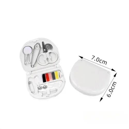 

Portable Handheld Sewing Kit, Mini Travel Sewing Machine with Threads, Needles, Buttons for Emergency Clothing Repairs, Home белый