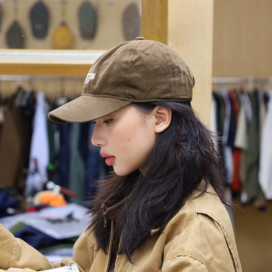Embroidery Letter Baseball Hat for Women Sunshade Fashion Solid Color Duck Tongue Caps Unisex Outdoor Sunscreen Visor Peaked Cap