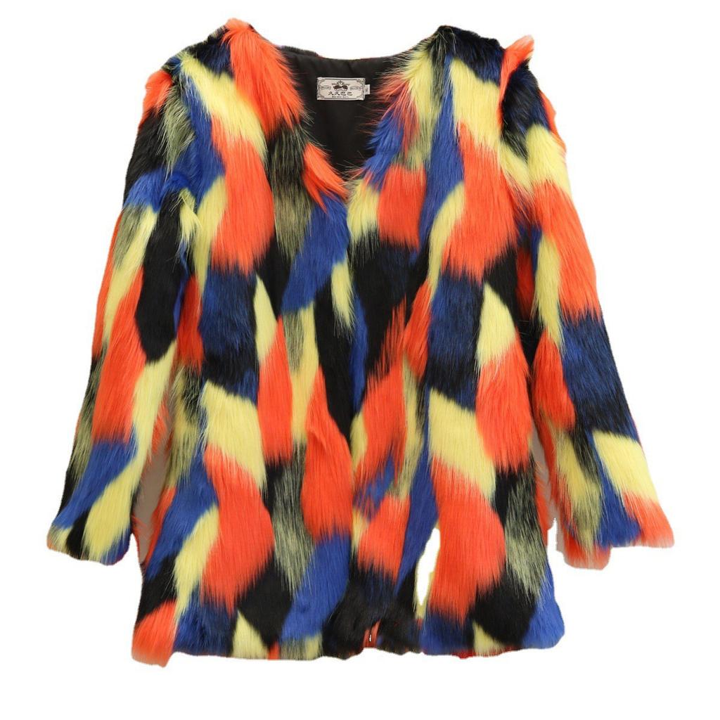 Women's fur jacket imitation beach sheep hair medium and long coat washed fox hair long sleeves large size floating hair top