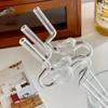 New Transparent Love Heart Glass Straw Reusable Heart-shaped Juice Straw Bar Accessories Clear Straws