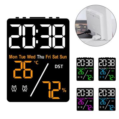 Wall-mounted Electronic Wall Clock Temperature Display Table Clock Digital LED Clocks  for Bedroom