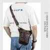 Head Layer Cowhide Men's Motorcycle Leg Bag European American Retro Crocodile Pattern Genuine Leather Riding Waist Hanging