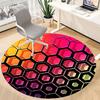 1pc Honeycomb Pattern Chair Carpet for Office, Round Non-Slip Durable Large Size Office Carpet, Suitable for Office, Beautiful Decoration