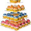 3/4/5 Tier Acrylic Wedding Cake Stand - Crystal Cupcake Display Shelf with LED Light - Perfect Party Decor Serving Platter
