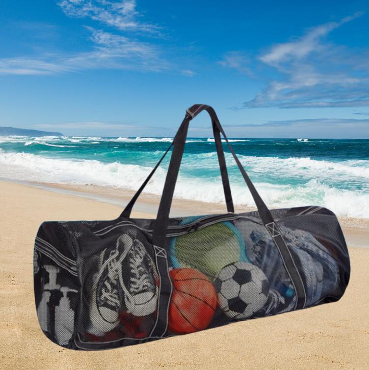 

Travel Bag Luggage Bag Large Capacity Handbag Business Travel Mesh Gauze Folding Lightweight Nylon Crossbody Bag чорний