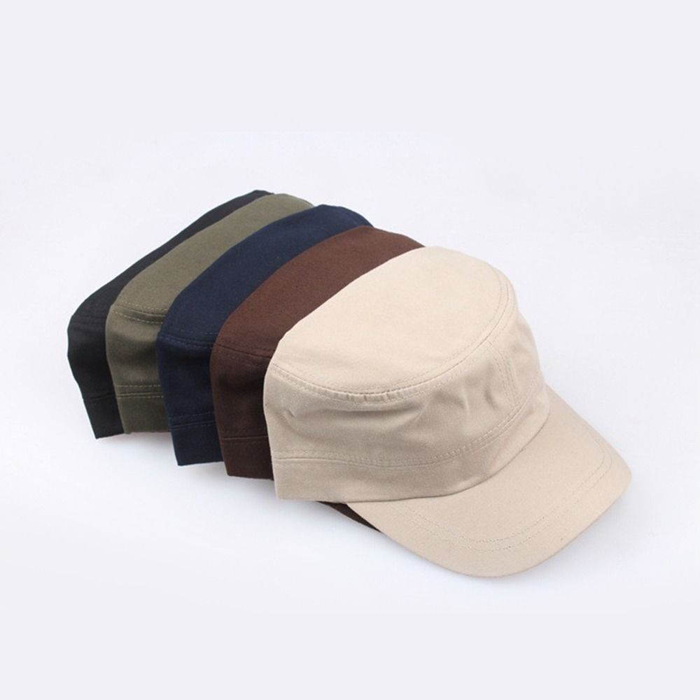 Outdoor Adjustable Women Men Summer Sunscreen Cadet Hat Flat Top Caps Bone Cap Men  Cap