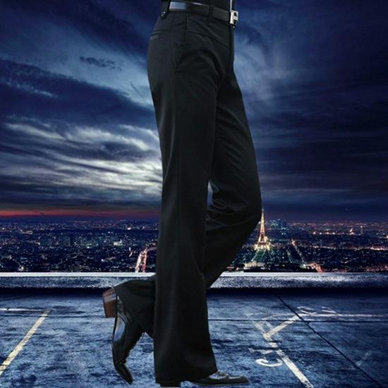 Men's British Fashion Flare Pants - Casual, Business, Iron-Free, Straight Wide-Leg, Korean Style Trousers.