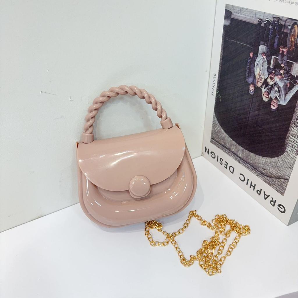 Fashion Jelly Bag Portable Shoulder Women'S Bag Candy Color Simple Casual Foreign Style Small Square Bag